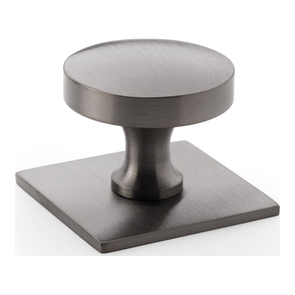 AW835-38-DBZPVD • Dark Bronze • Alexander & Wilks Bullion Cupboard Knob on Square Backplate